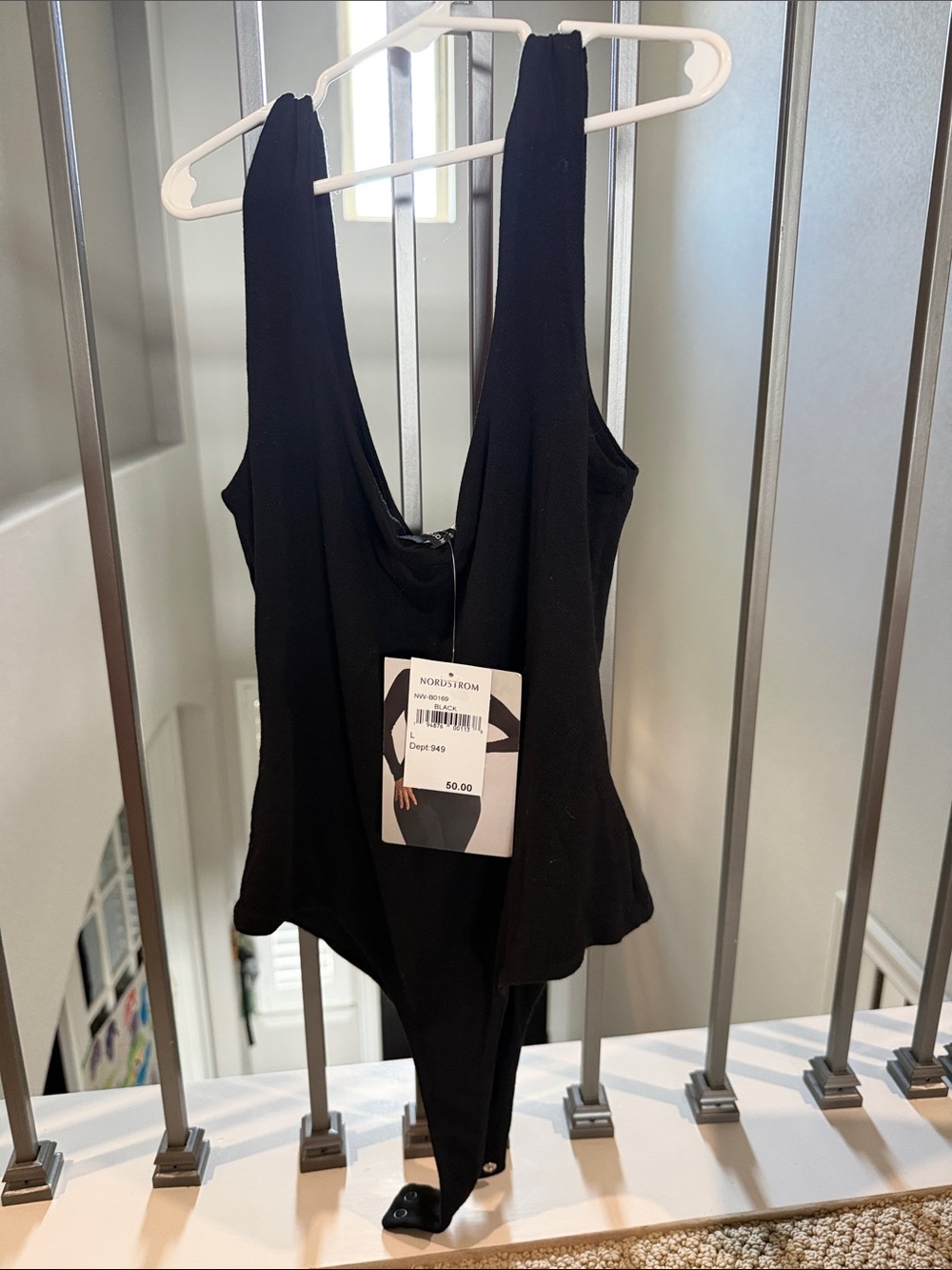 naked wardrobe Black Scoop Neck Sleeveless Bodysuit